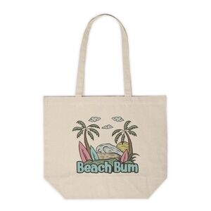 Beach Bum Custom Canvas Tote Bag